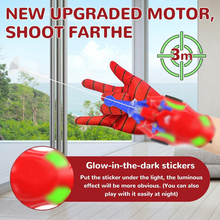 Spid-ER-Web Shooter-9.4ft in automatische Seil Launcher mit USB-Ladung-Launcher Handschuhe,Elektrisc