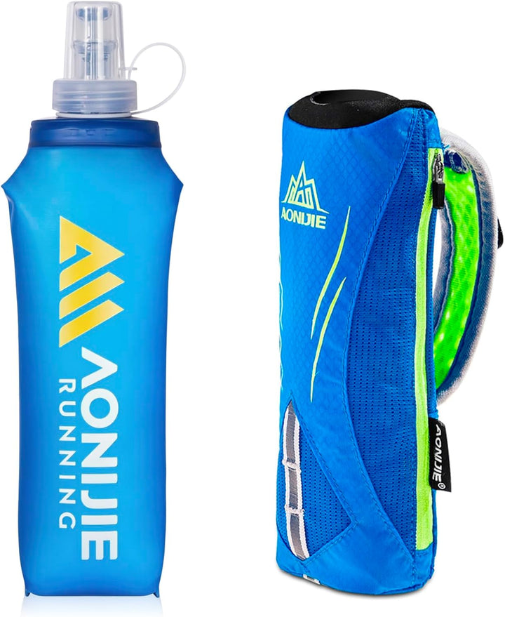 Geila Handheld Trinkflasche zum Laufen, 17 oz Handheld Trinkflasche mit Trageriemen, BPA Sport Soft
