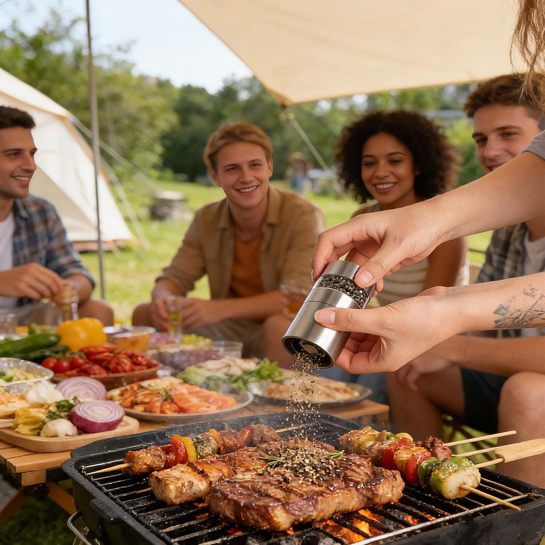 5 in 1 Gewürzstreuer, Mini Gewürzgläser Set Camping Gadgets Wohnmobil Mini Salzstreuer für Unterwegs