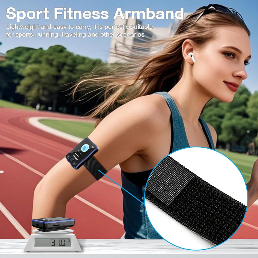MP3 Player Bluetooth 5.3 mit Sport Clip und Sportarmband, mp3-player mit 1,77 Zoll TFT Farbbildschir