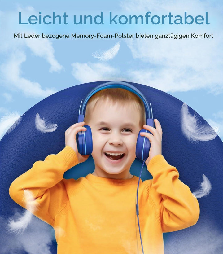 Kinder-Kopfhörer mit LED-Lichtern für die Schule, Upgrade USB Typ C Kid Kopfhörer mit Mikrofon, Laut