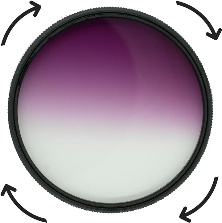 Pro Glass 72 mm HD MC Graduating Purple Farbfilter für: Sony FE 70–300 mm f/4.5–5.6 G OSS Objektiv (