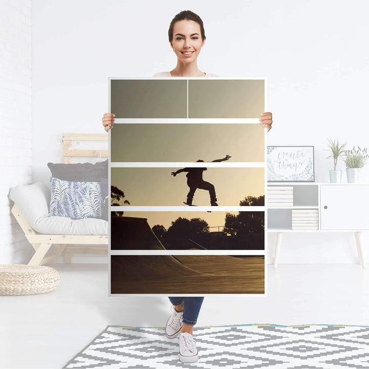 Möbelfolie selbstklebend für Kinder - passend für IKEA Malm Kommode 6 Schubladen (hoch) I Tolle Möbe