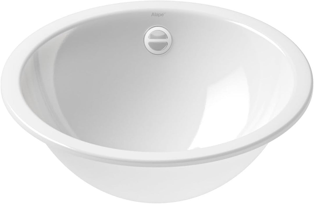 Alape˘ EB.K400 Einbaubecken, Waschbecken aus glasiertem Stahl in weiss mit antibakterieller Oberfläc