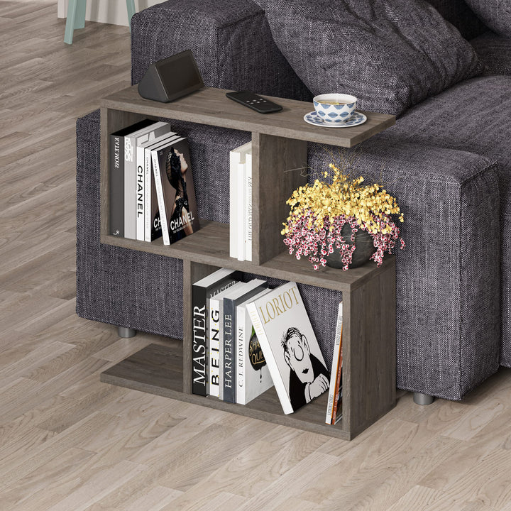 HOCUS PICUS | Moderner Holz Beistelltisch mit 2 Etagen | Vielseitiger Sofatisch, Regal-Organizer | I