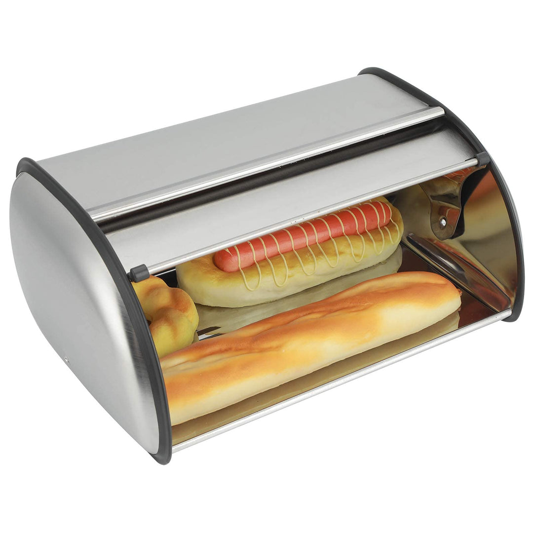 Brotkasten, Edelstahl Brotbox mit frontklappe Brotbehälter Rollbrotkasten Brotkastenhalterung Brotau