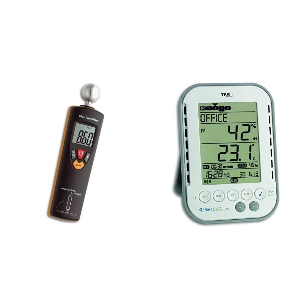TFA Dostmann Humidcheck Contact, Materialfeuchtemessgerät, 30.5503, ideal für die Baustelle & Klimal