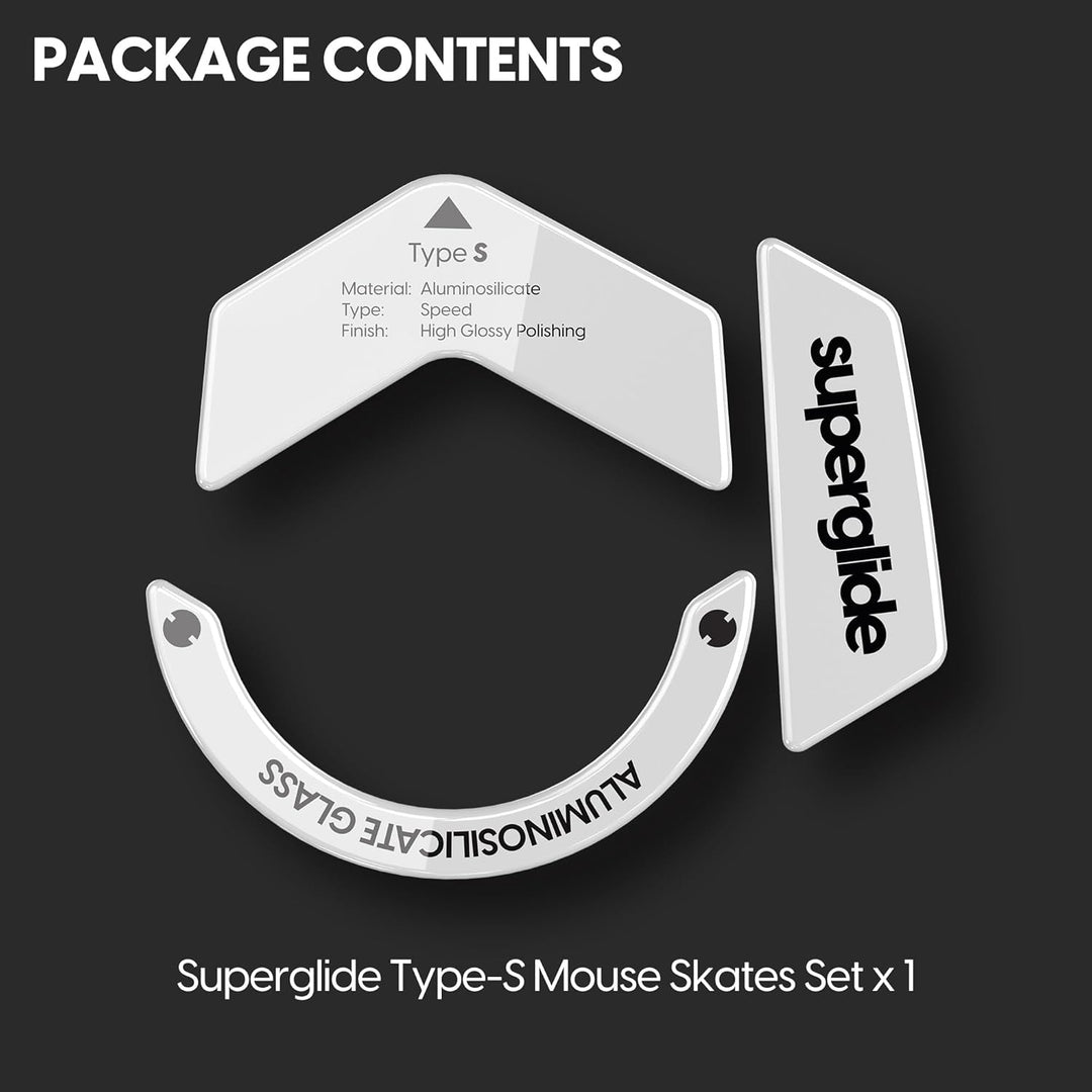 Superglide – Schnellste und glatteste Mausfüsse/Skates aus ultrastarkem, makellosem Glas, superschne