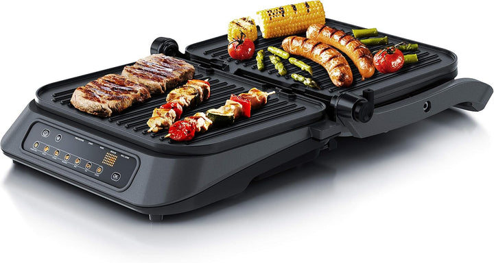 Arendo - Kontaktgrill - Elektrogrill - elektrischer Tischgrill mit Digitalsteuerung 1900 W - Sandwic