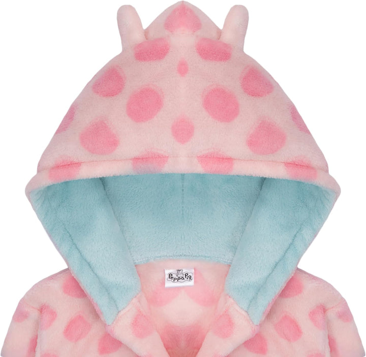 Peppa Pig Mädchen Bademantel Peppa Wutz Morgenmantel Fleece Hausmantel 104 Rosa, 104 Rosa