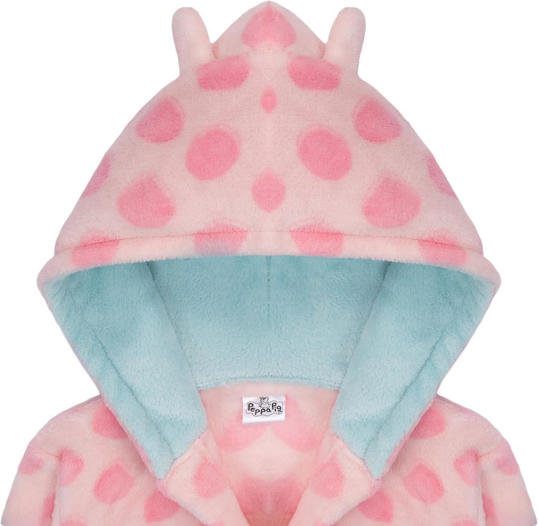 Peppa Pig Mädchen Bademantel Peppa Wutz Morgenmantel Fleece Hausmantel, 98