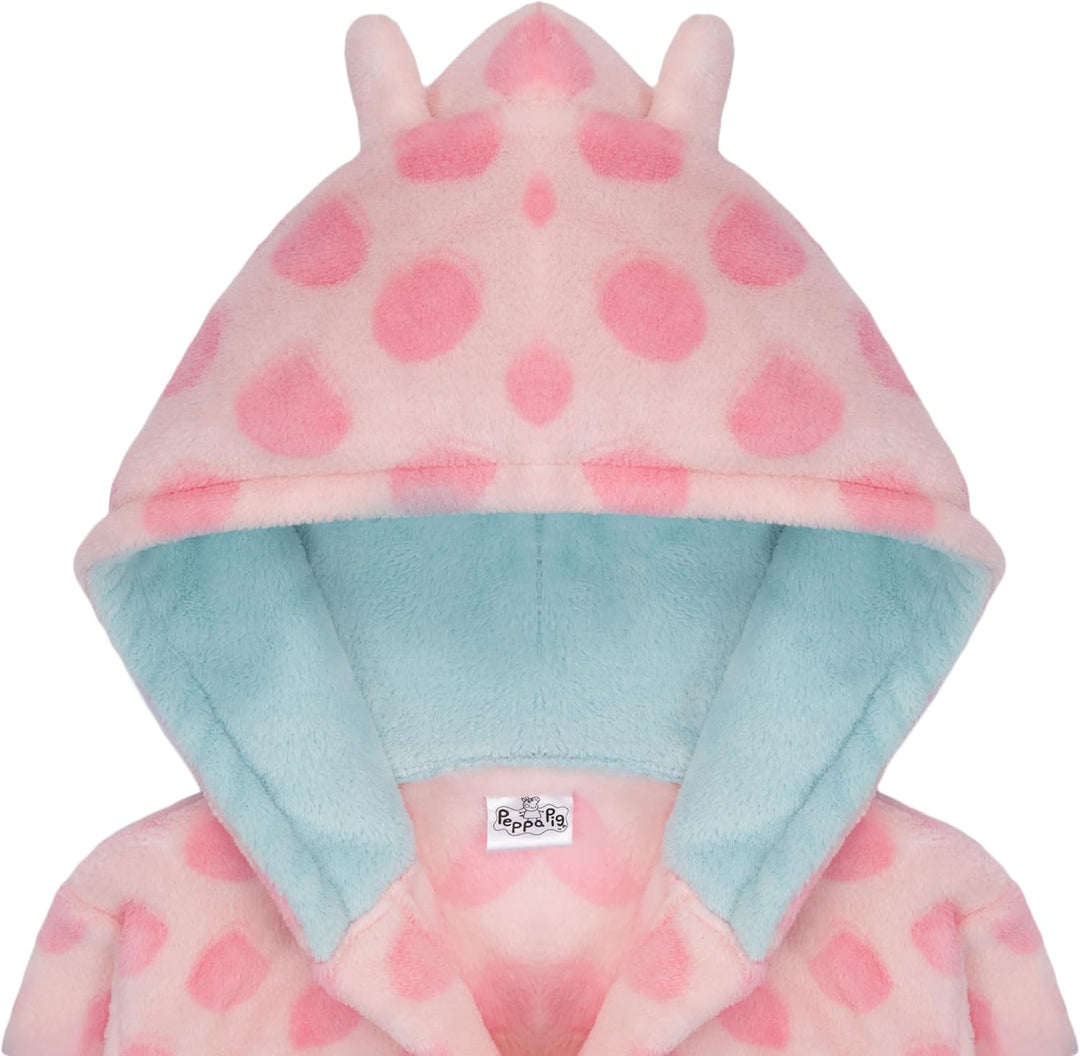 Peppa Pig Mädchen Bademantel Peppa Wutz Morgenmantel Fleece Hausmantel 116 Rosa, 116 Rosa
