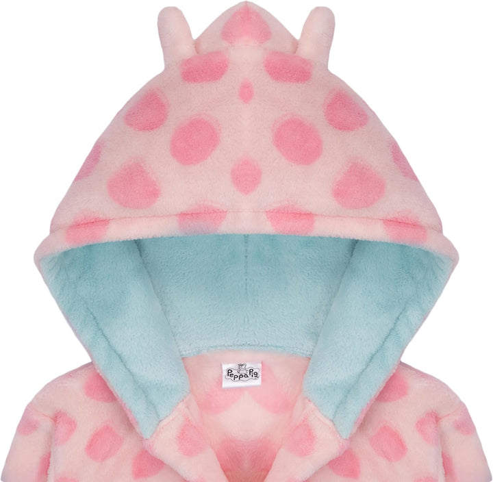 Peppa Pig Mädchen Bademantel Peppa Wutz Morgenmantel Fleece Hausmantel 116 Rosa, 116 Rosa