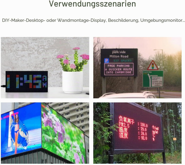 Waveshare 64×32 RGB LED Matrix Panel, 3mm Pitch, 2048 Einzelne RGB LEDs, Nackter Bildschirm, for Ras