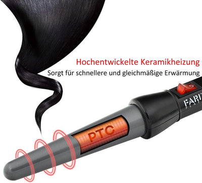 FARI Reise Lockenstab und Mini-Glätteisen 2 in 1 Kit, Keramik Turmalin Lockenstäbe und Haarglätter S