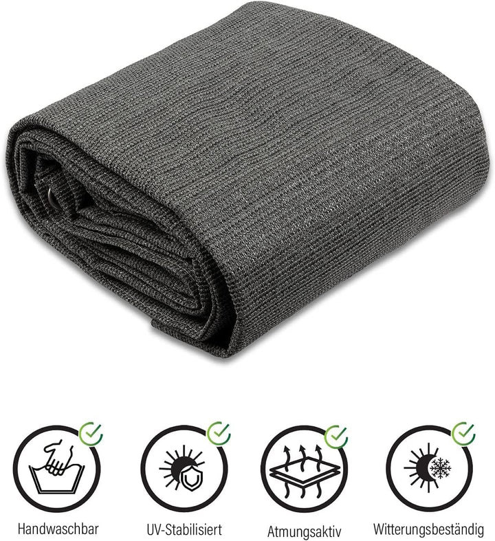 Floordirekt Camping Vorzeltteppich - 240 g/m² HDPE - mit Edelstahl-Ösen & 4X T-Heringe - wasserdurch