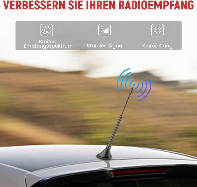 RED WOLF Autoantenne DAB Antenne mit 5 m Verlängerungskabel Dachantenne FM AM DIN Male Auto Radio An