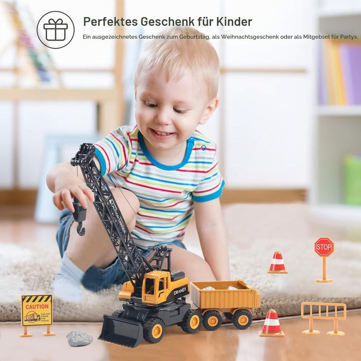 Jenilily Kran Spielzeug Kranwagen Bauspielzeug LKW Kinder Auto Kinderspielzeug ab 3 Jahre