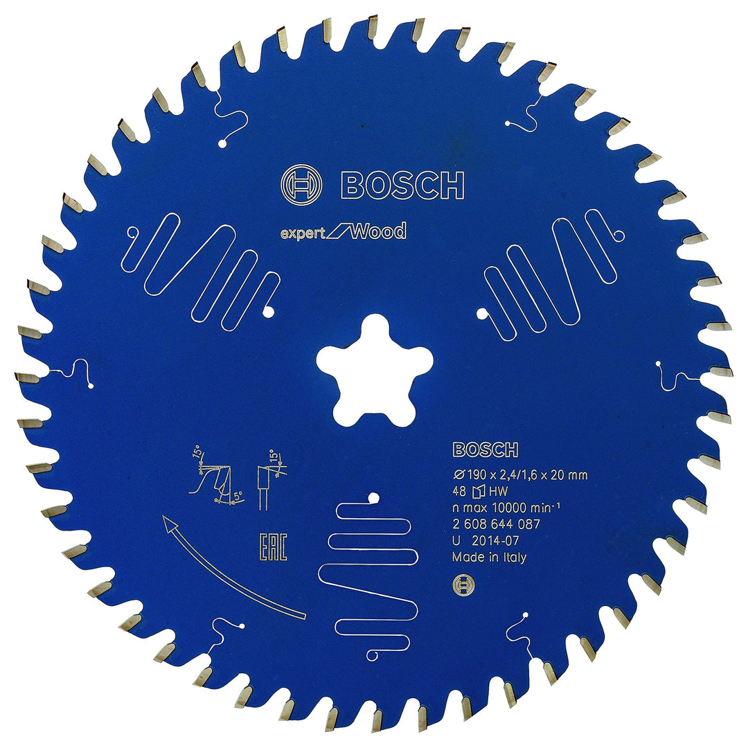 Bosch Professional 1x Kreissägeblatt Expert for Wood (Holz, Sägeblatt Ø 190 x 2,4 mm, 48 Zähne, Zube
