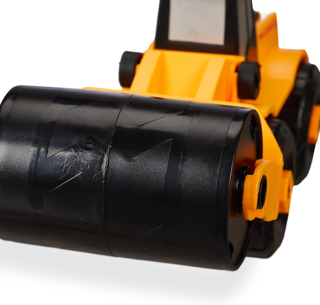 Relaxdays Baustellenfahrzeuge Kinder, 6-TLG. Set, Bagger Spielzeug, DIY, Schraubendreher, Box, ab 3