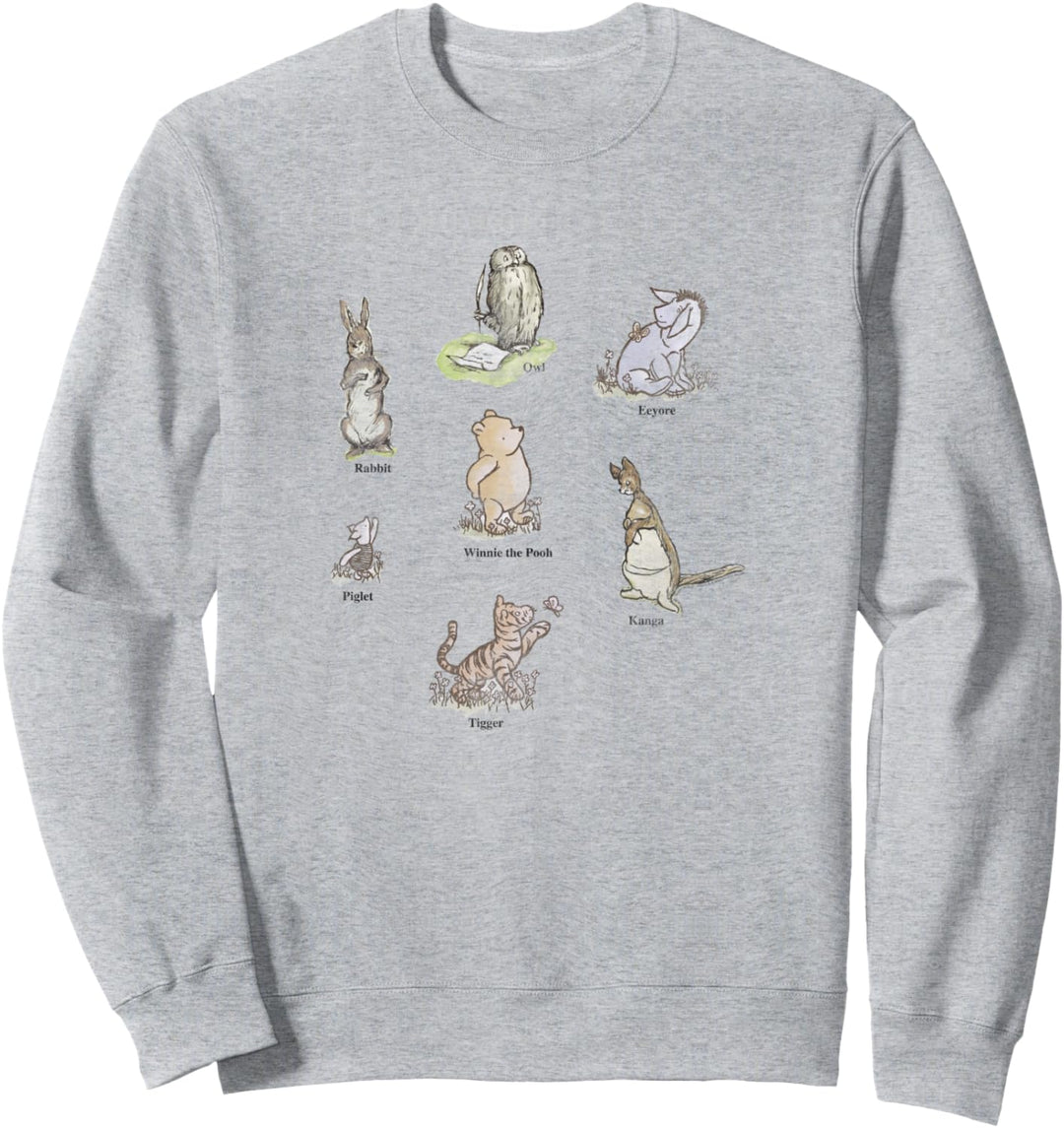 Disney Winnie The Pooh Group Shot Illustration Collage Sweatshirt