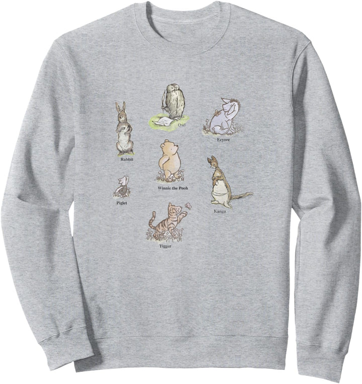 Disney Winnie The Pooh Group Shot Illustration Collage Sweatshirt