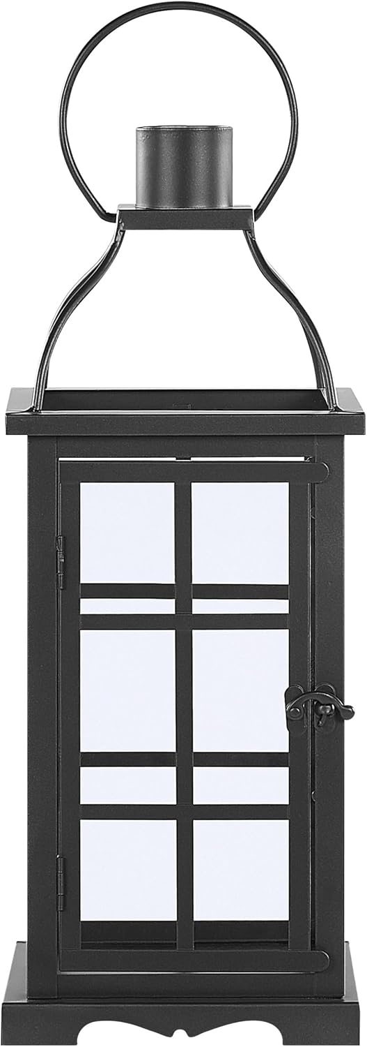 Windlichtlaterne Gartenlaterne Höhe 42 cm schwarz Eisen Dekolaterne Clara
