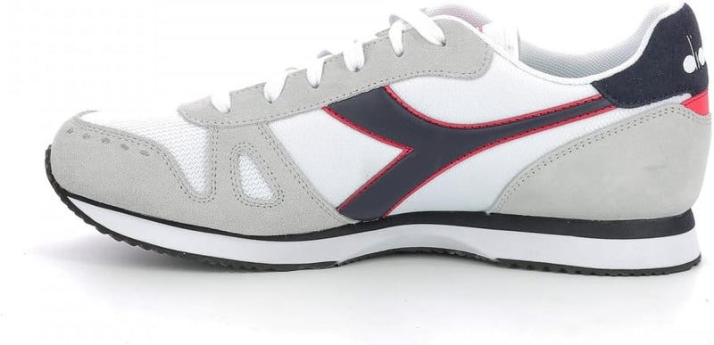 Diadora Herren Simple Run Sneakers 40 EU Weiss Grau, 40 EU Weiss Grau