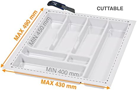 Alusfera Besteckkasten für Schubladen 50cm - Besteckeinsatz - Praktisch Schubladen Ordnungssystem -