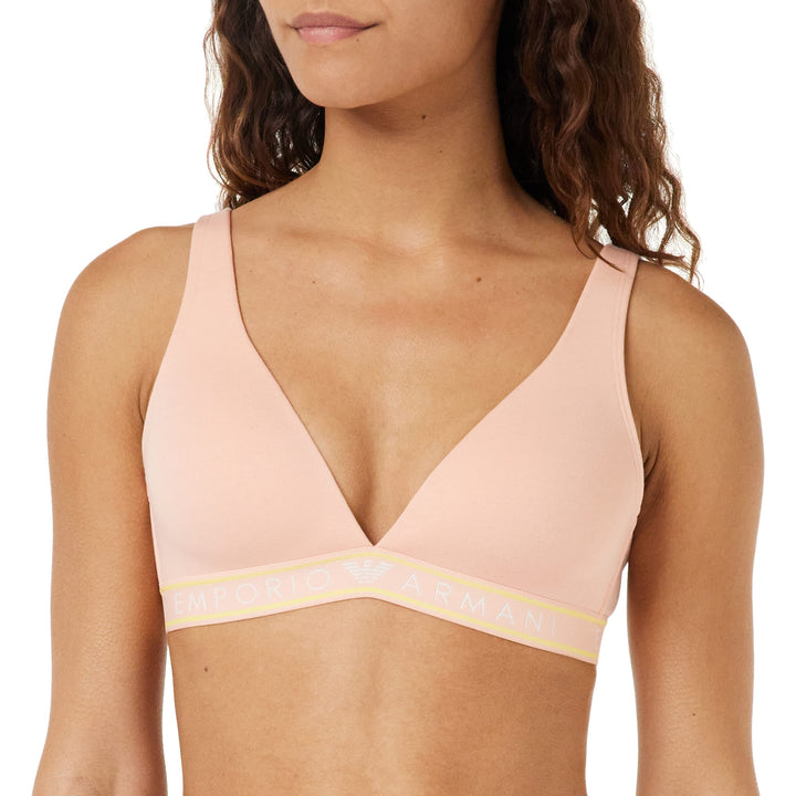 Emporio Armani Damen Women's Iconic Logoband Padded Bra XS Apricot, XS Apricot