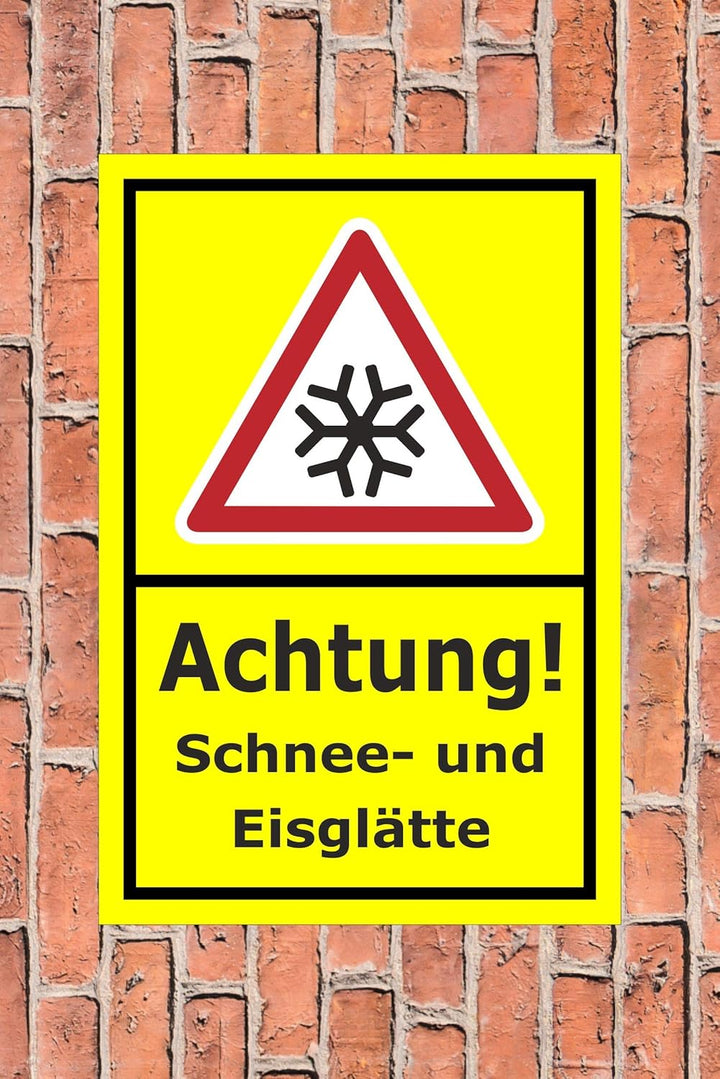 Schild Schnee- und Eisglätte - 45x30cm - 3mm Hartschaum – 20 VAR S00018-067-C 45x30cm – Hartschaumpl