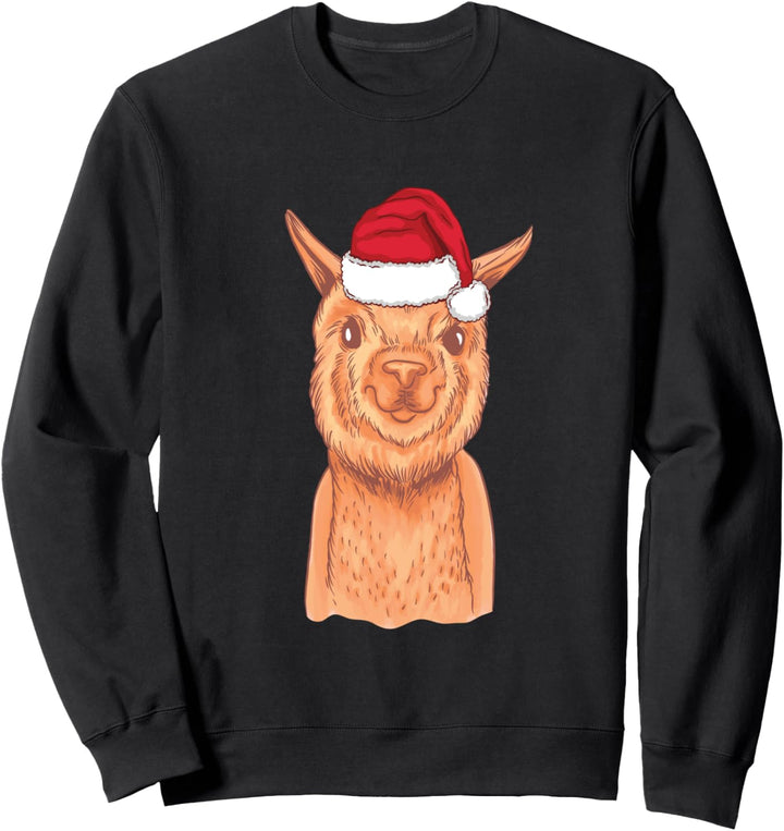 Alpaka mit Weihnachtsmütze - Kinder Sweatshirt
