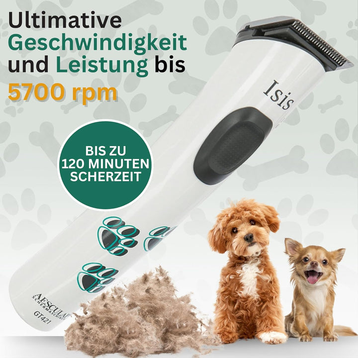 Agrarzone Edition Aesculap Isis Hundeschermaschine - Inklusive Ersatz Scherkopf - Pfotentrimmer leis