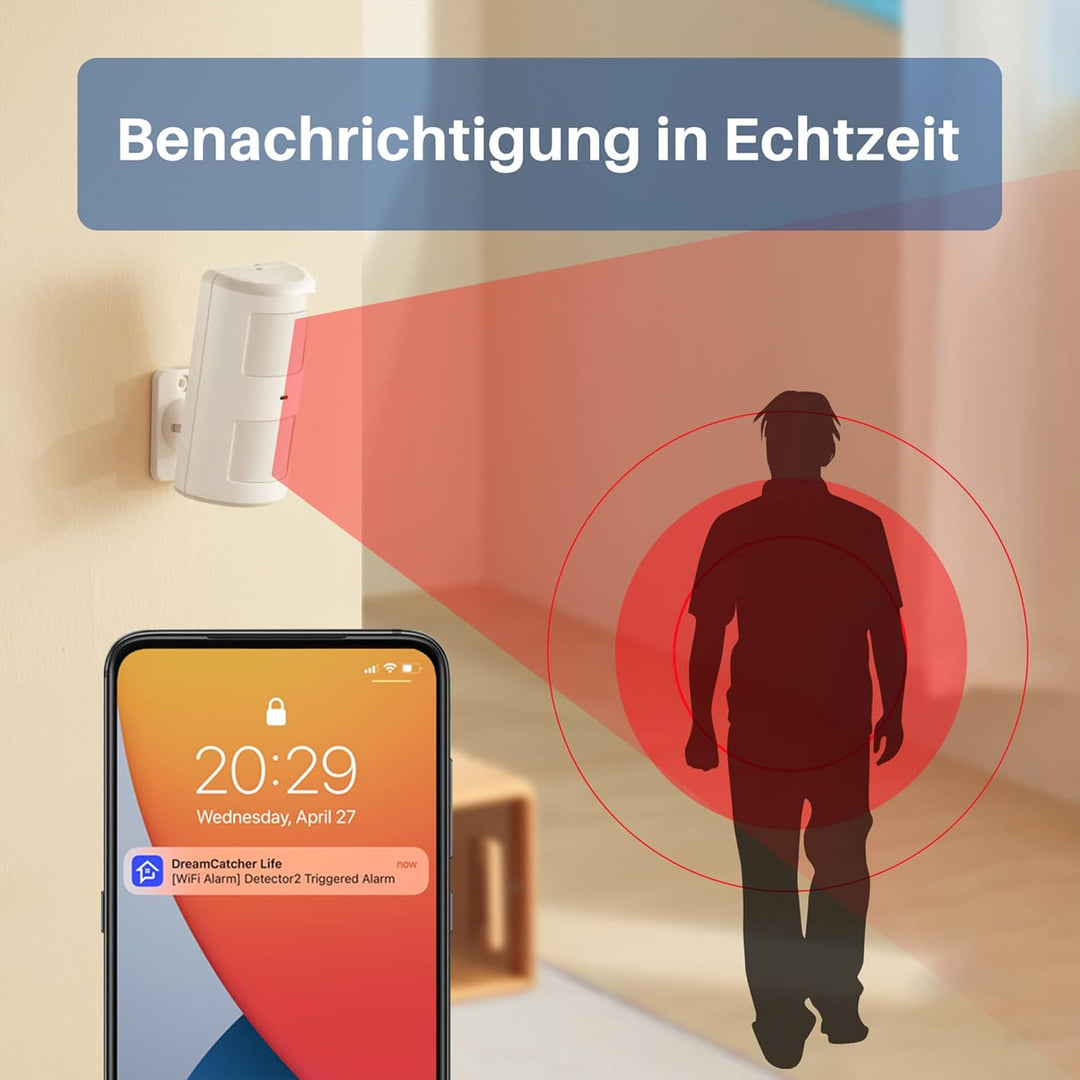 Chuango PIR-910 - Haustiersicherer Bewegungsmelder, kabellos, für Innenräume, menschliche Bewegungse