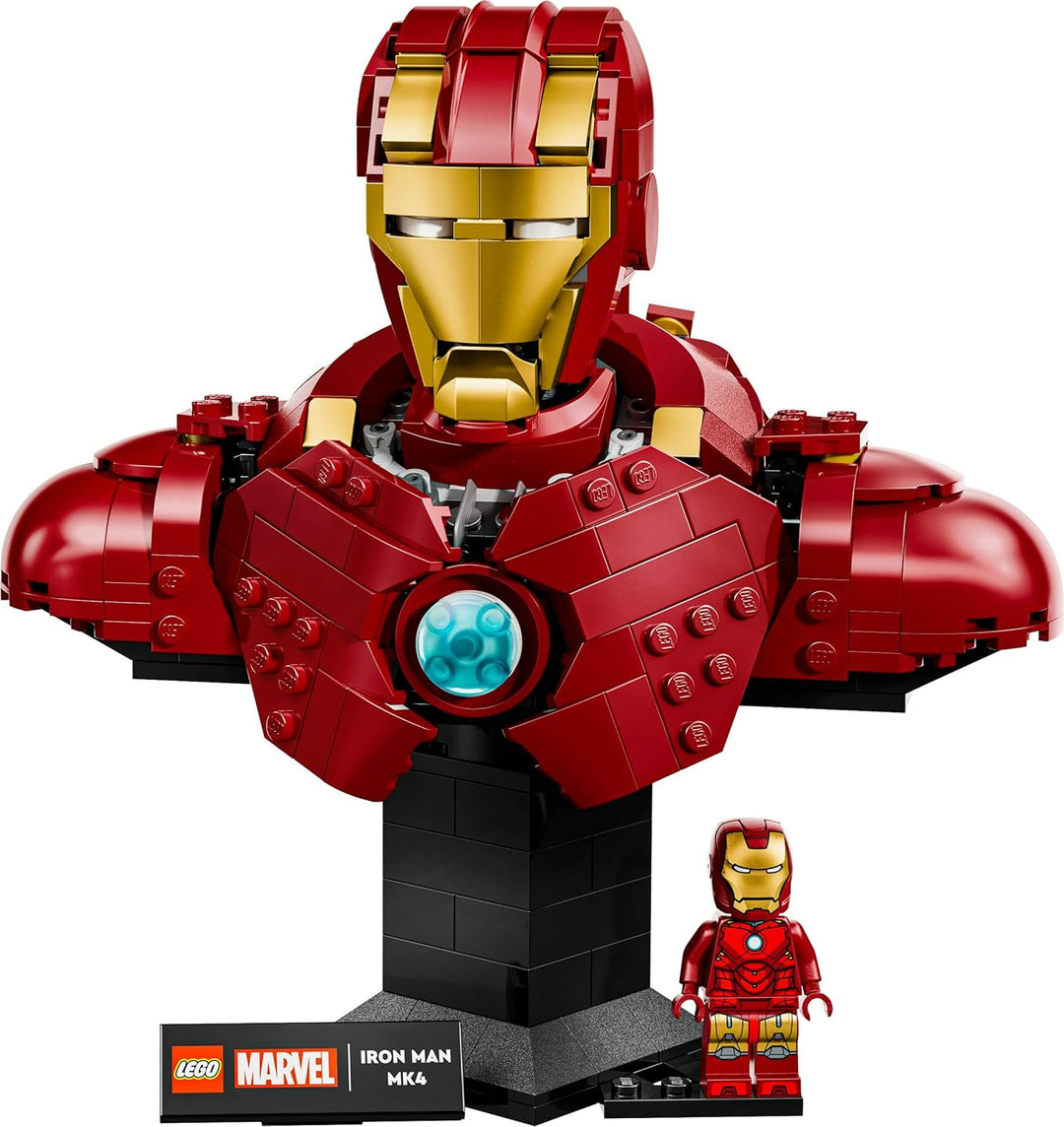 LEGO ǀ Marvel Iron Man MK4 Büste - Spielzeug für Erwachsene zum Ausstellen mit Tony Stark Minifigur,