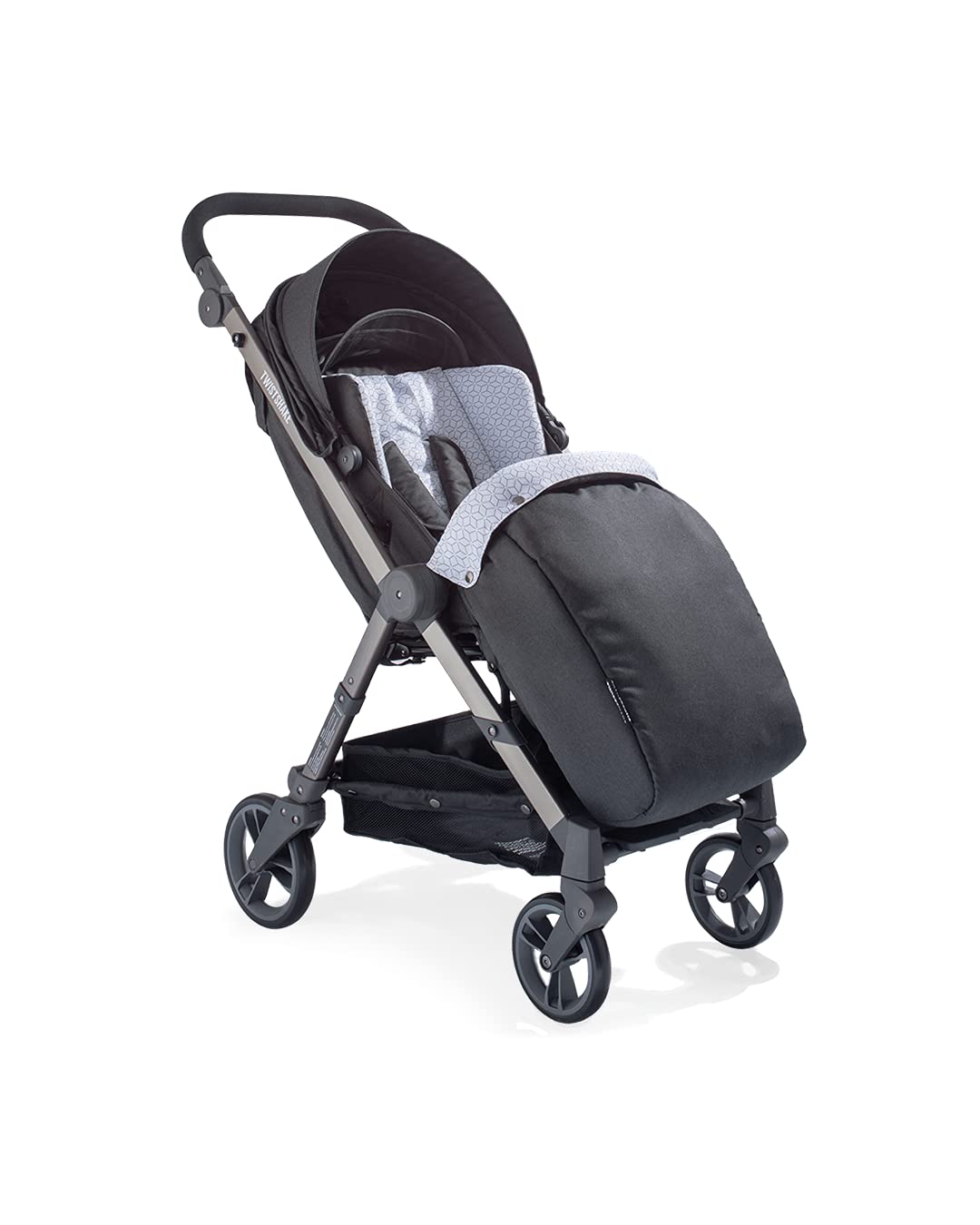 TWISTSHAKE Sitzauflage und Fusssack Set für Tour Kinderwagen, Schwarz Sitzauflage und Fusssack Schwa