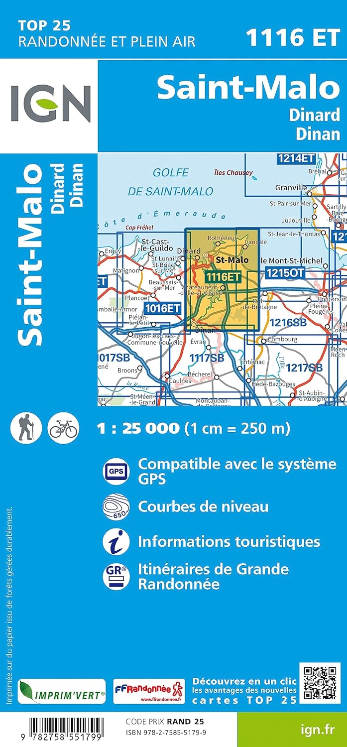 St-Malo/ Dinard/ Dinan 1:25 000 (TOP 25), Karte