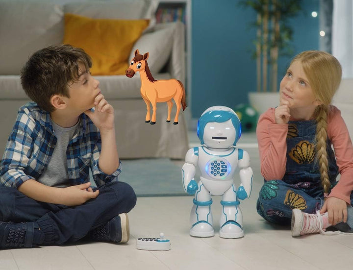 Lexibook ROB90DE Powerman Kid-Pädagogischer und zweisprachiger deutsch/englischer Roboter-Gehend Spr