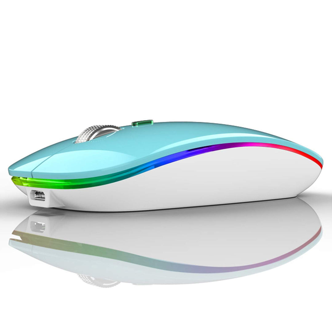 Uiosmuph G12 Maus Kabellos, Leise Wiederaufladbar Wireless Mouse,Blau Blue, Blue
