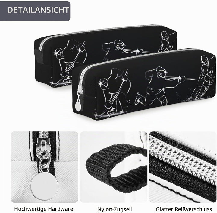 Federmäppchen Eishockeyspieler Eishockey Federmappe Etui für Jungen Mädchen Grosse Schulsachen Feder