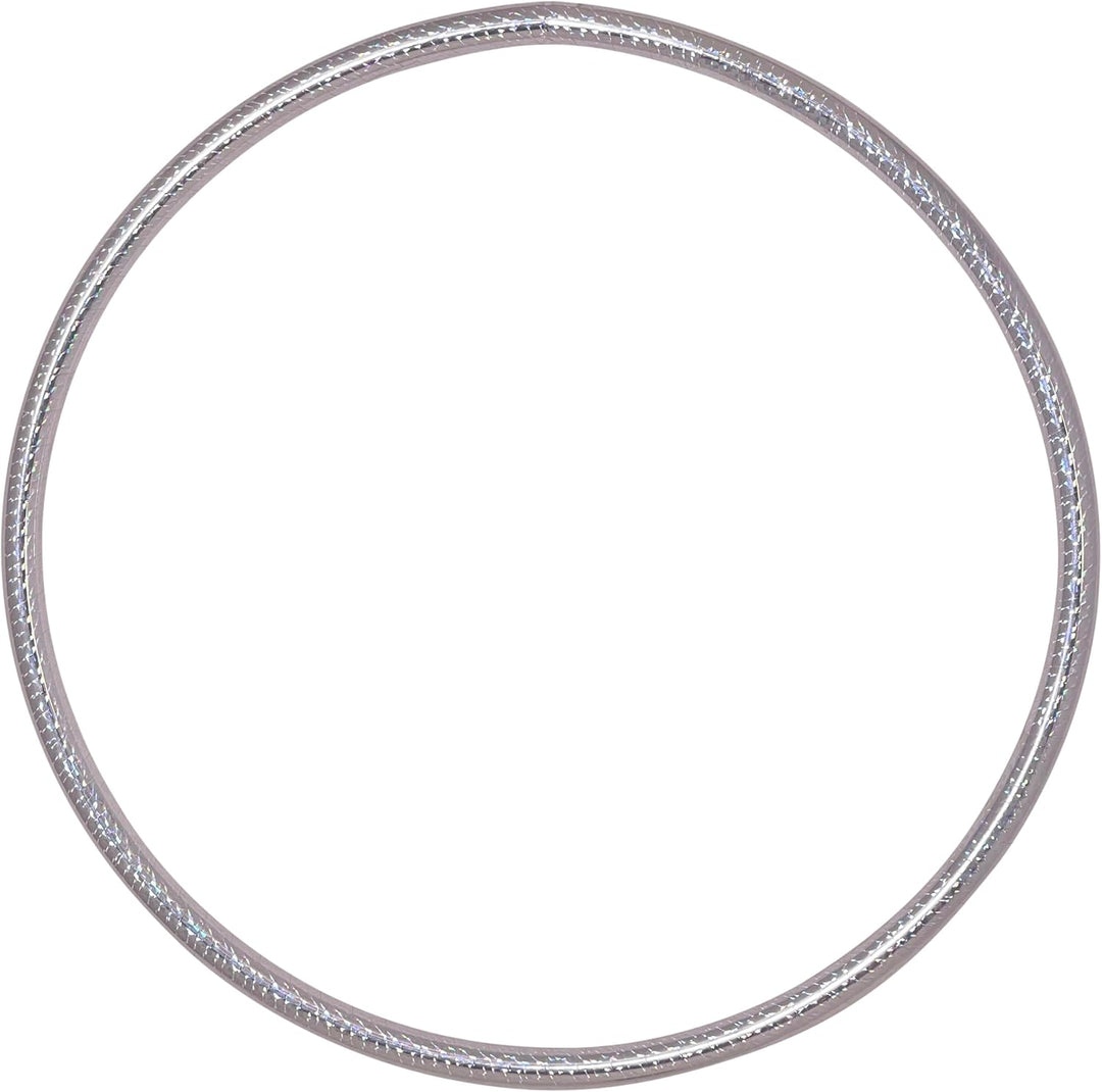 Hoopomania Kinder Hula Hoop Reifen, Hologramm Muster, Ø60/70/80cm Ø60cm Silber, Ø60cm Silber