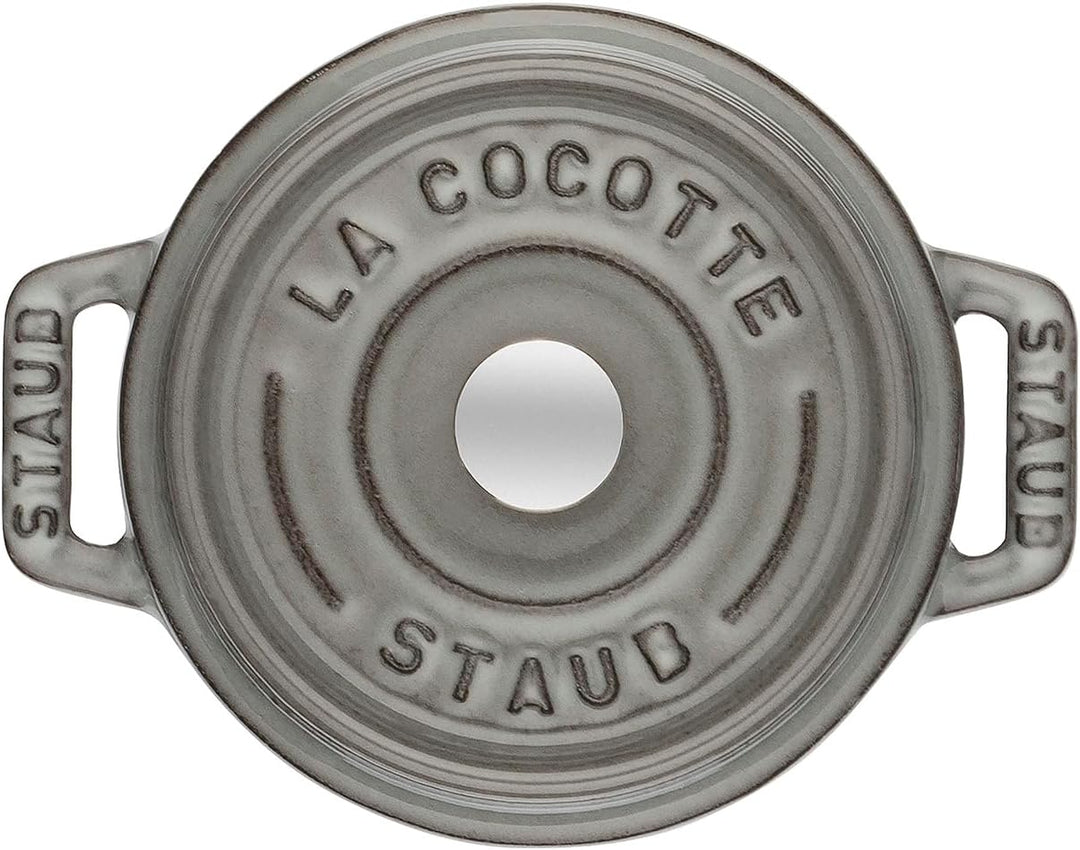 STAUB Gusseisen Mini Cocotte, Rund 12 cm, 0,25 L, Aromaregen Funktion, Für alle Herdarten geeignet,