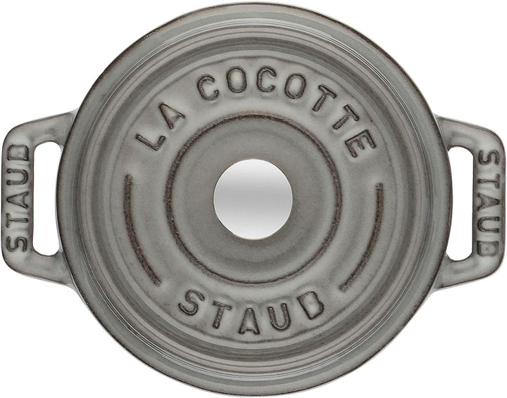 STAUB Gusseisen Mini Cocotte, Rund 12 cm, 0,25 L, Aromaregen Funktion, Für alle Herdarten geeignet,
