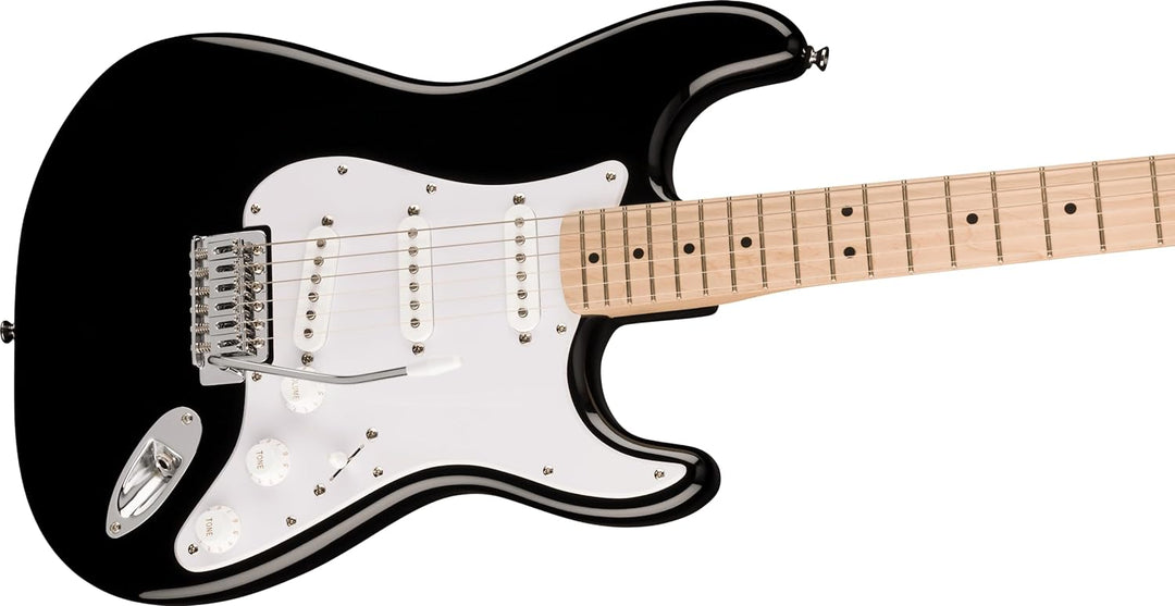 Squier by Fender Sonic Stratocaster® E-Gitarre, Griffbrett aus Ahorn, weisses Schlagbrett, schwarz