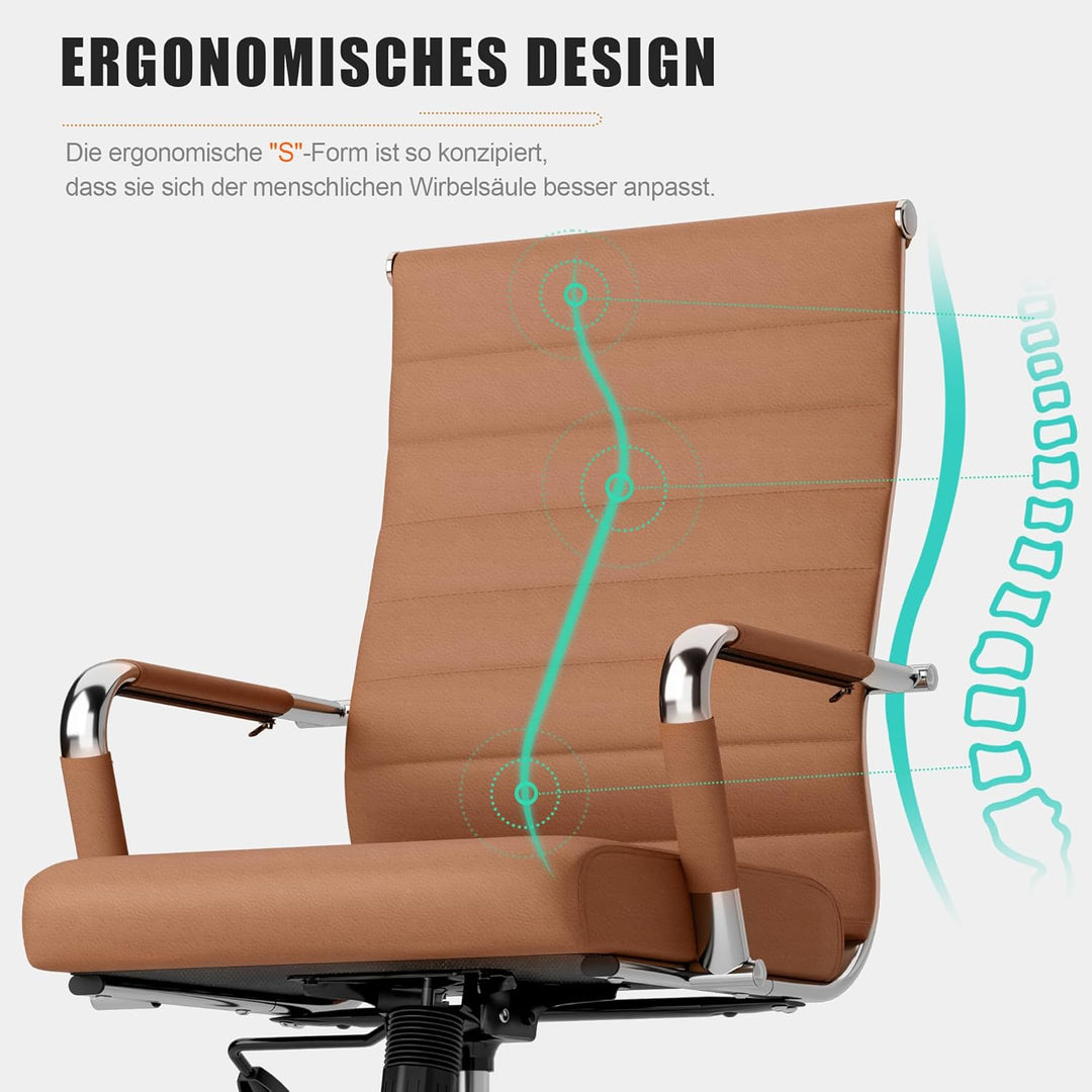 UEV Bürostuhl 150 kg belastbar mit Wippfunktion Ergonomisch Schreibtischstuhl mit Armlehne Drehstuhl