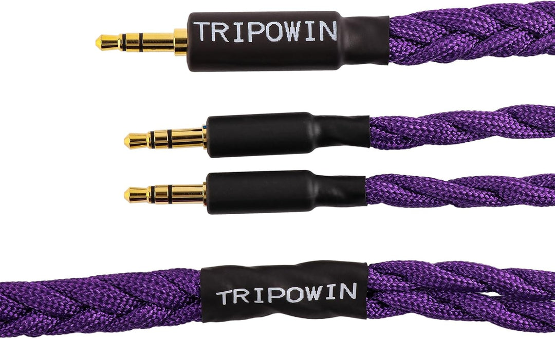 LINSOUL Tripowin GranVia Upgraded OFC hohe Reinheit Kopfhörer Audio Ersatzkabel, Dual 3.5mm Stecker