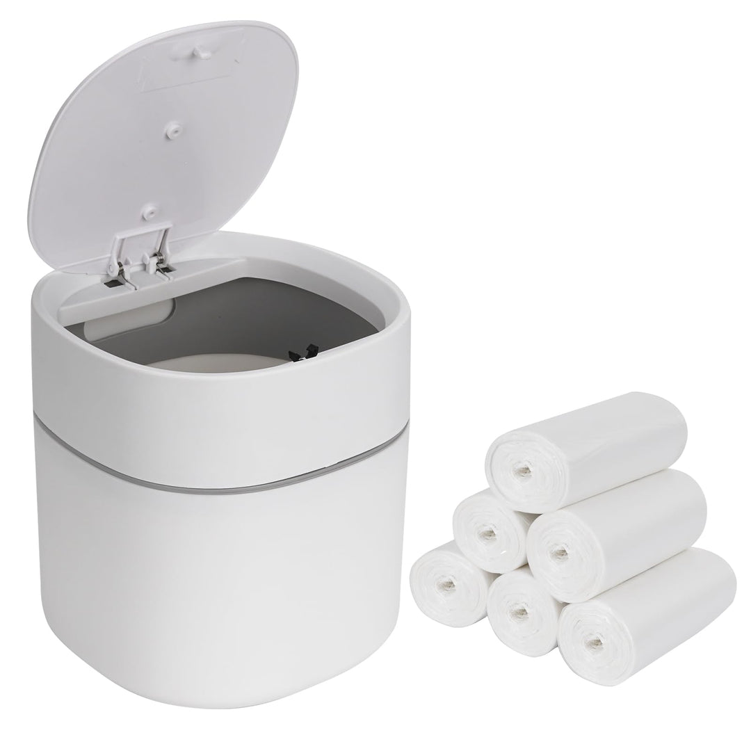 JOYFIER Tischabfalleimer mit Deckel 2L mit Müllsäcken 180 Stück, Mini Tischmülleimer für Den Waschti
