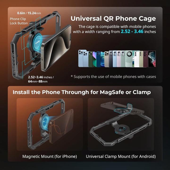 SmallRig All-in-One Universal Quick Release Phone Video Rig Kit Pro, Telefonstabilisator-Rig-Kit mit