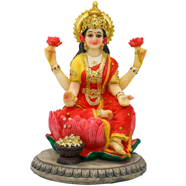 Indische Göttin Lakshmi Statue Figur – 13 cm H Lakshmi Idols Statue Murti Laxmi Staue Home Office Te