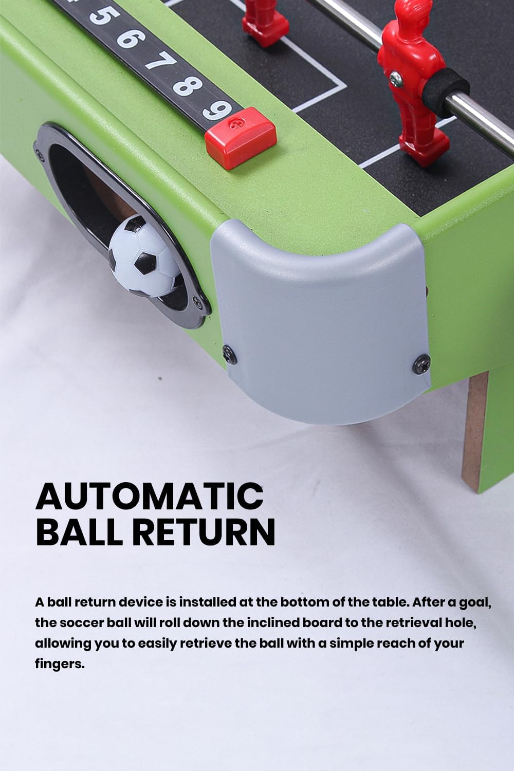 Mini Tischkicker 61cm, mit 2 Bällen und Punkteanzeige - Tischfussball für Kinder und Erwachsene Gesc